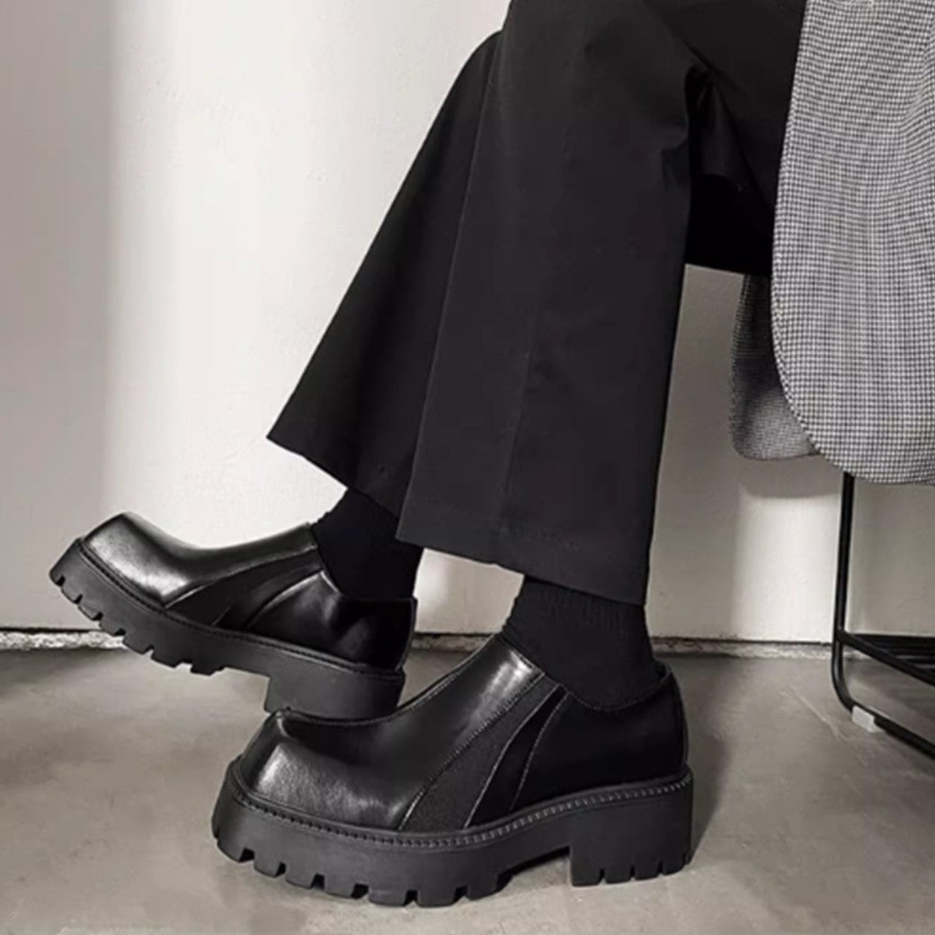 Simple normalized design knotted leather sneaker boots  OR0912