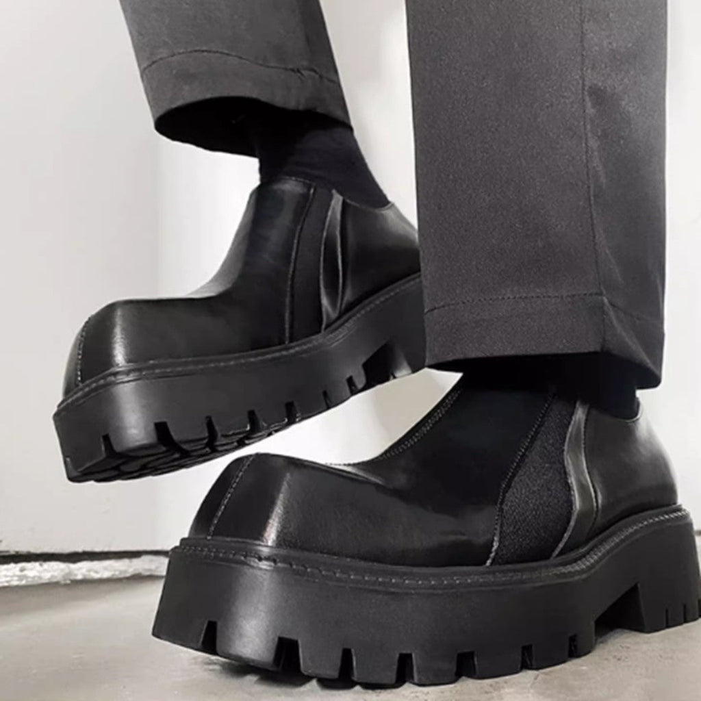 Simple normalized design knotted leather sneaker boots  OR0912