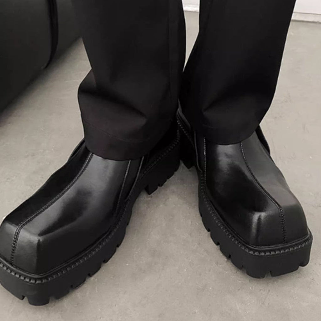 Simple normalized design knotted leather sneaker boots  OR0912