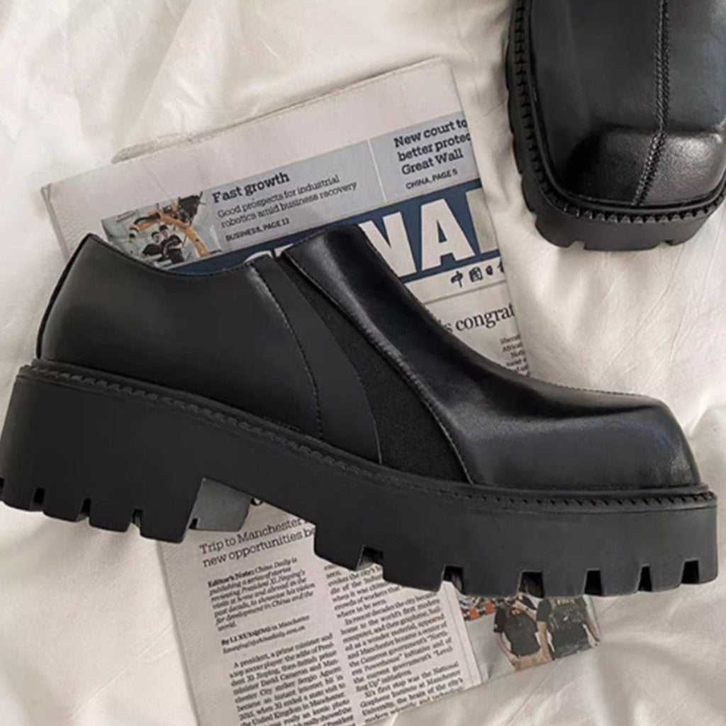 Simple normalized design knotted leather sneaker boots  OR0912