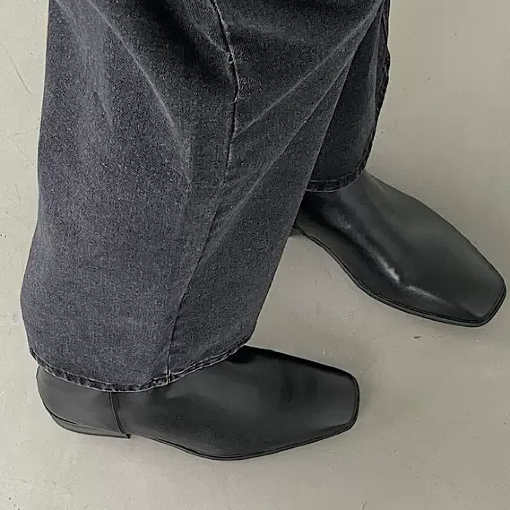 Black Exaid Leather Boots  OR0915