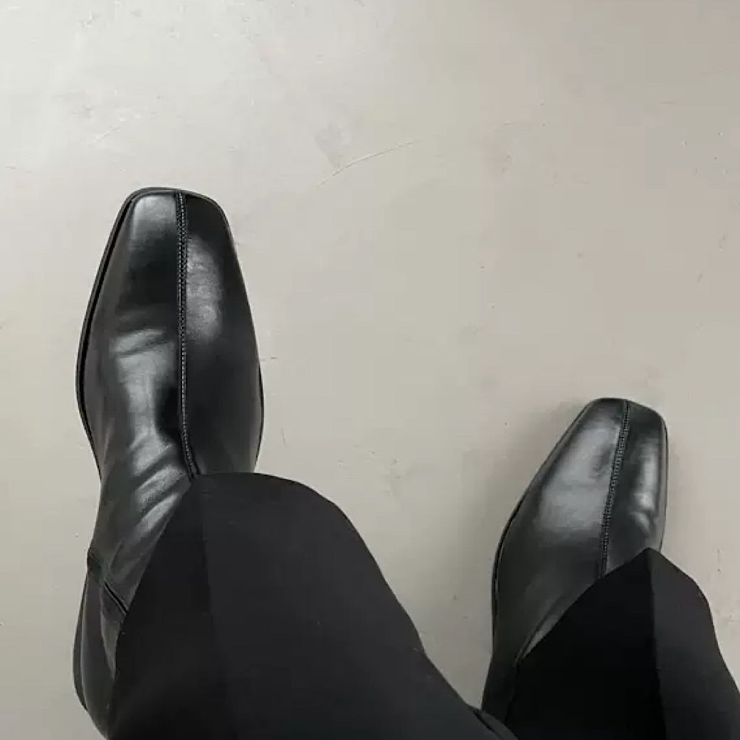 Black Exaid Leather Boots  OR0915