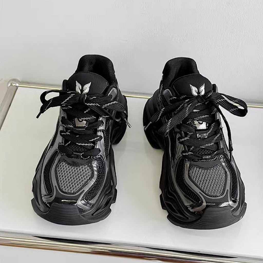 High-top sole silhouette block design casual platform sneakers  OR0918