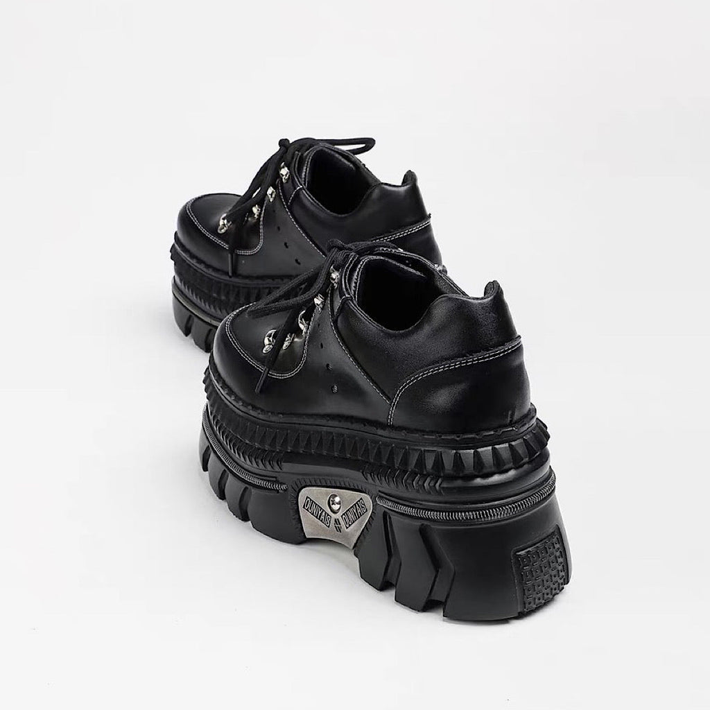 High-up platform silhouette black casual sneakers  OR0930