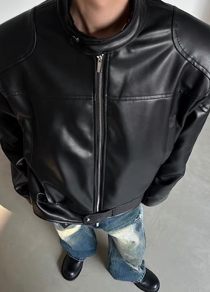 Glossy black dad sole simple design sneakers  OR0932