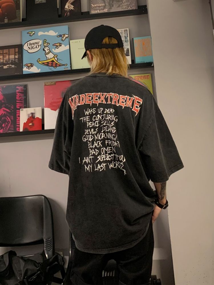 Vintage Design Graphic Print Short Sleeve T-shirt  OR0933