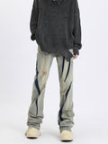 Contrast color distressed design jeans  OR0941