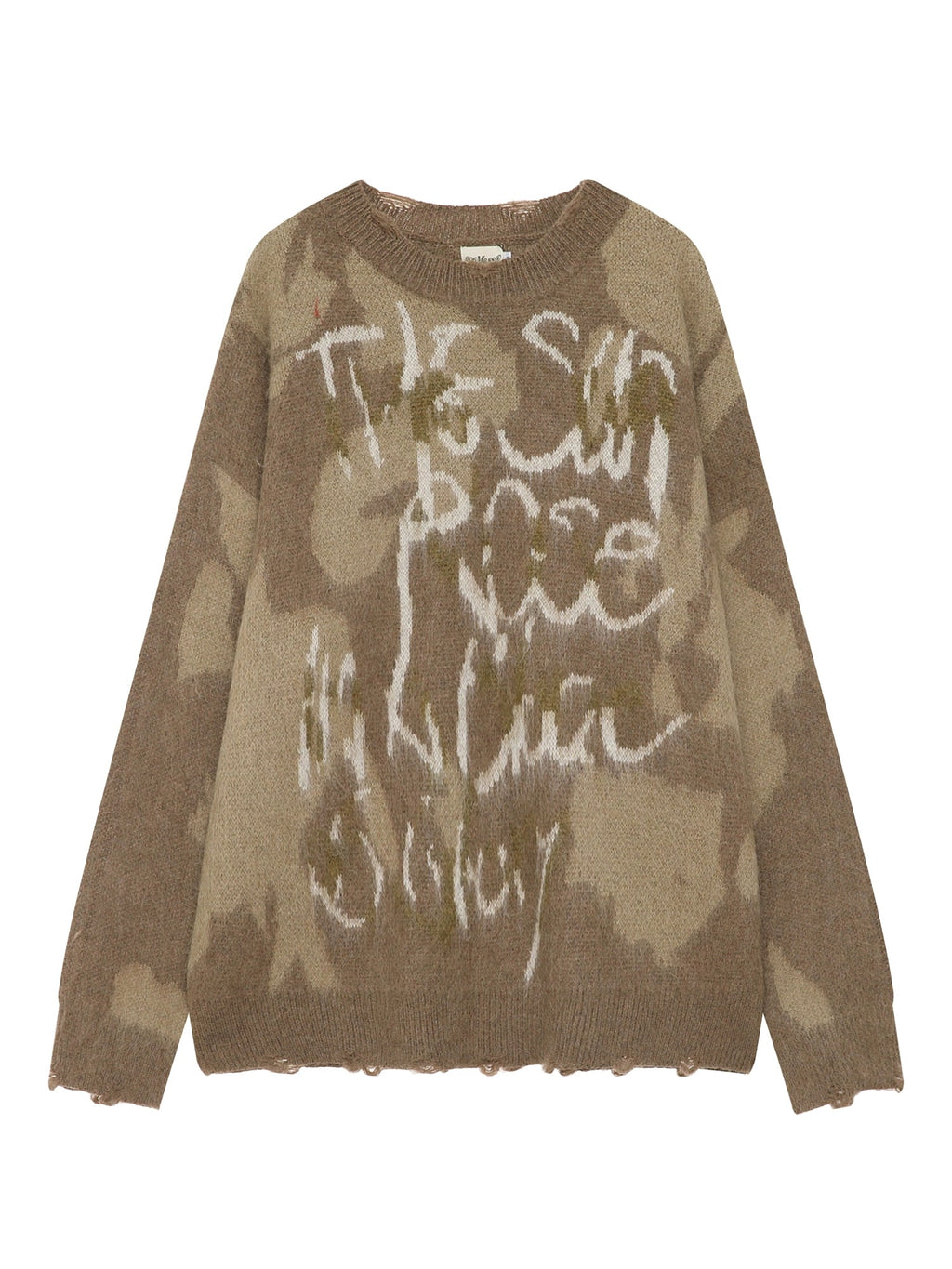 Doodle style random coloring silhouette knit sweater  OR0953