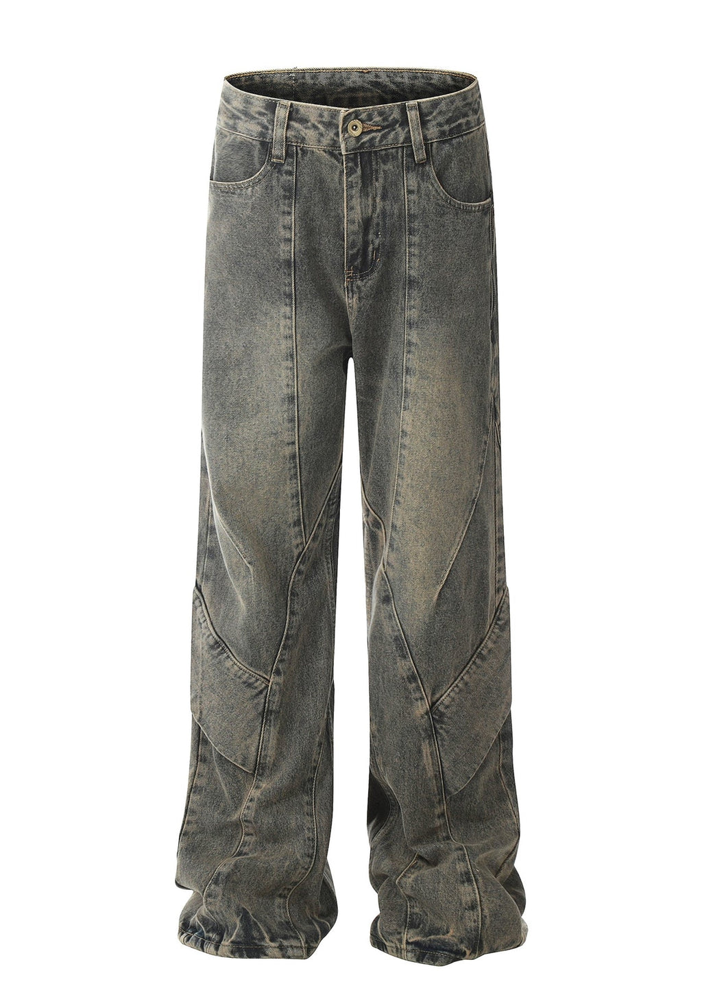 Dull vintage grey oversized denim pants  OR0965