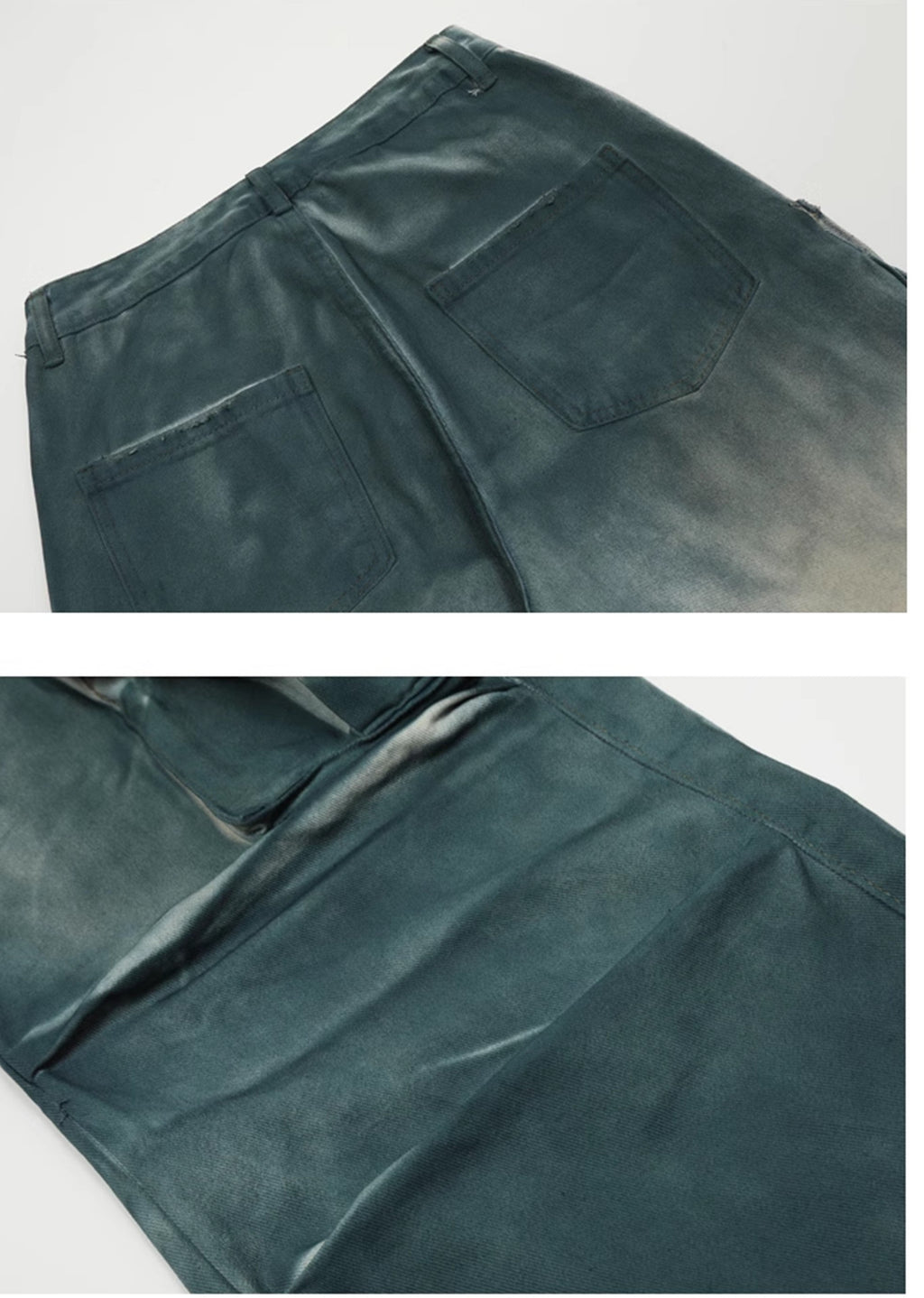Glossy gimmick fabric glossy design cargo denim pants  OR0967