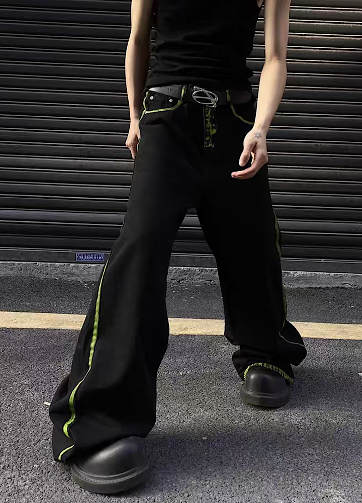 Green line booster high wide silhouette pants  OR0968