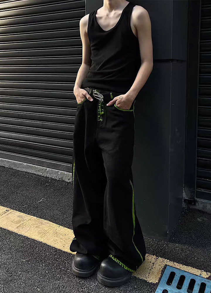 Green line booster high wide silhouette pants  OR0968