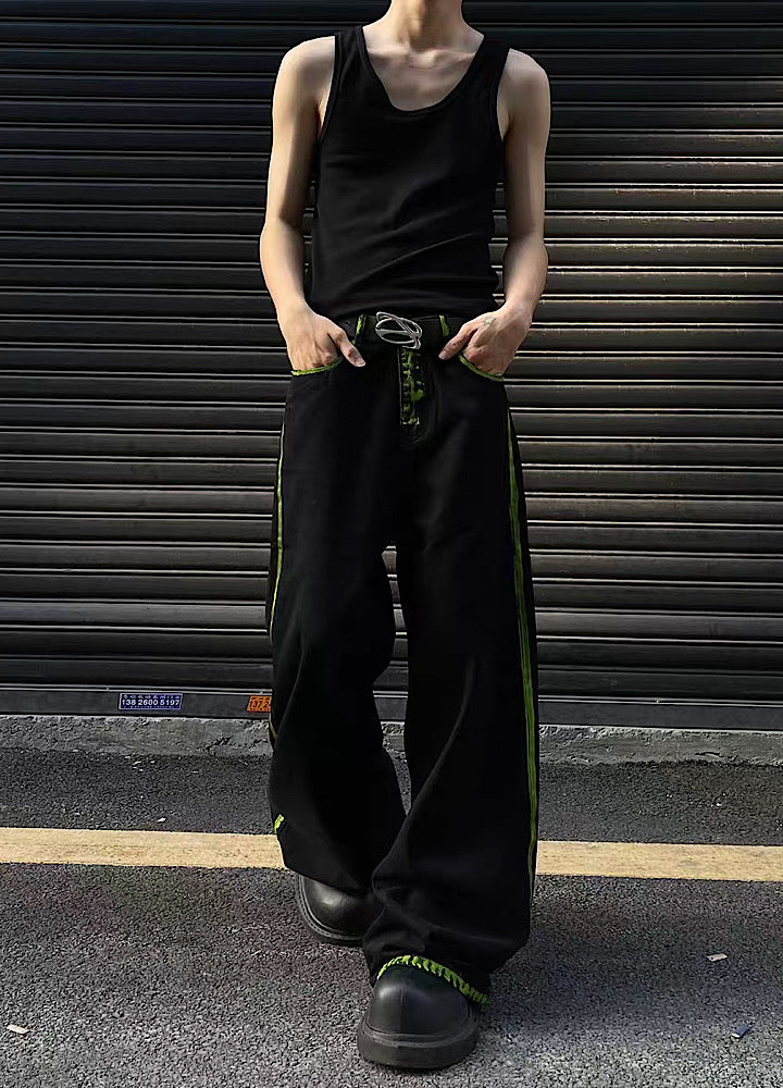 Green line booster high wide silhouette pants  OR0968