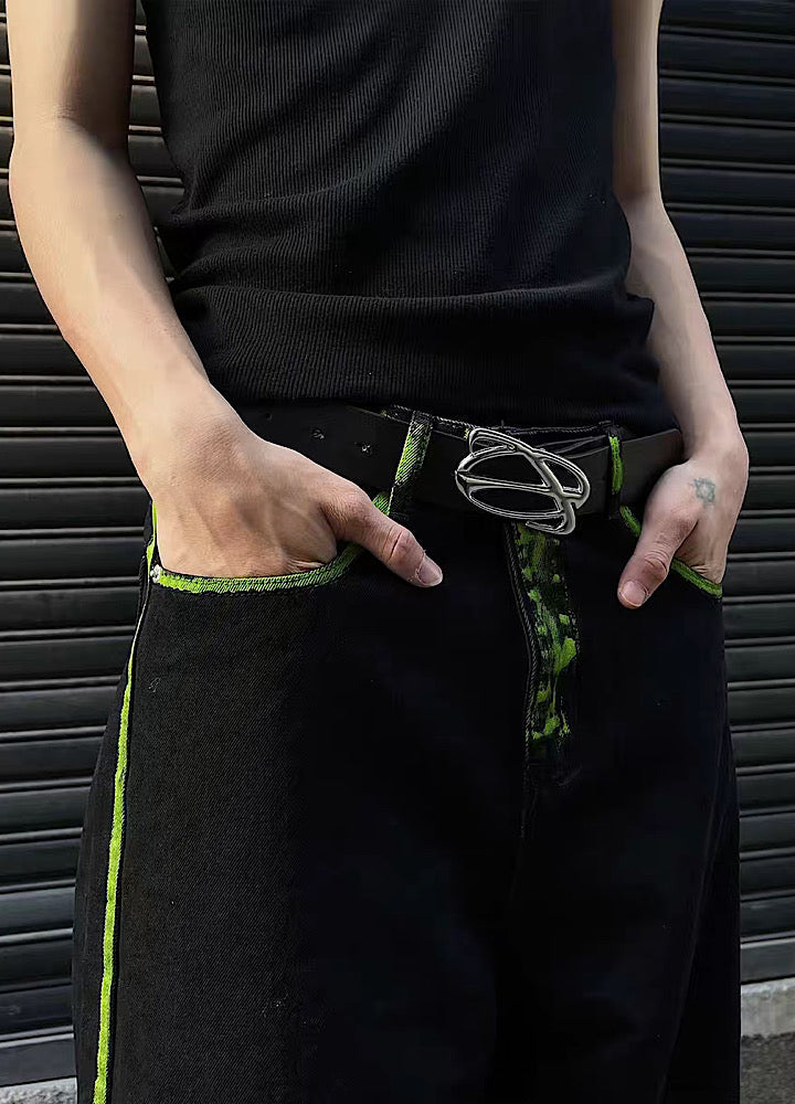 Green line booster high wide silhouette pants  OR0968