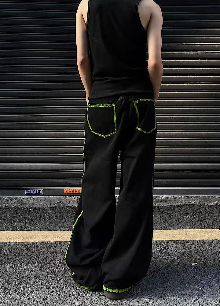 Green line booster high wide silhouette pants  OR0968