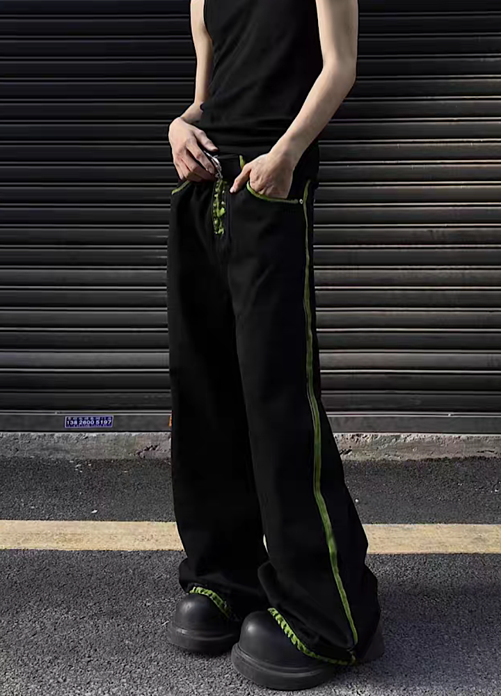 Green line booster high wide silhouette pants  OR0968