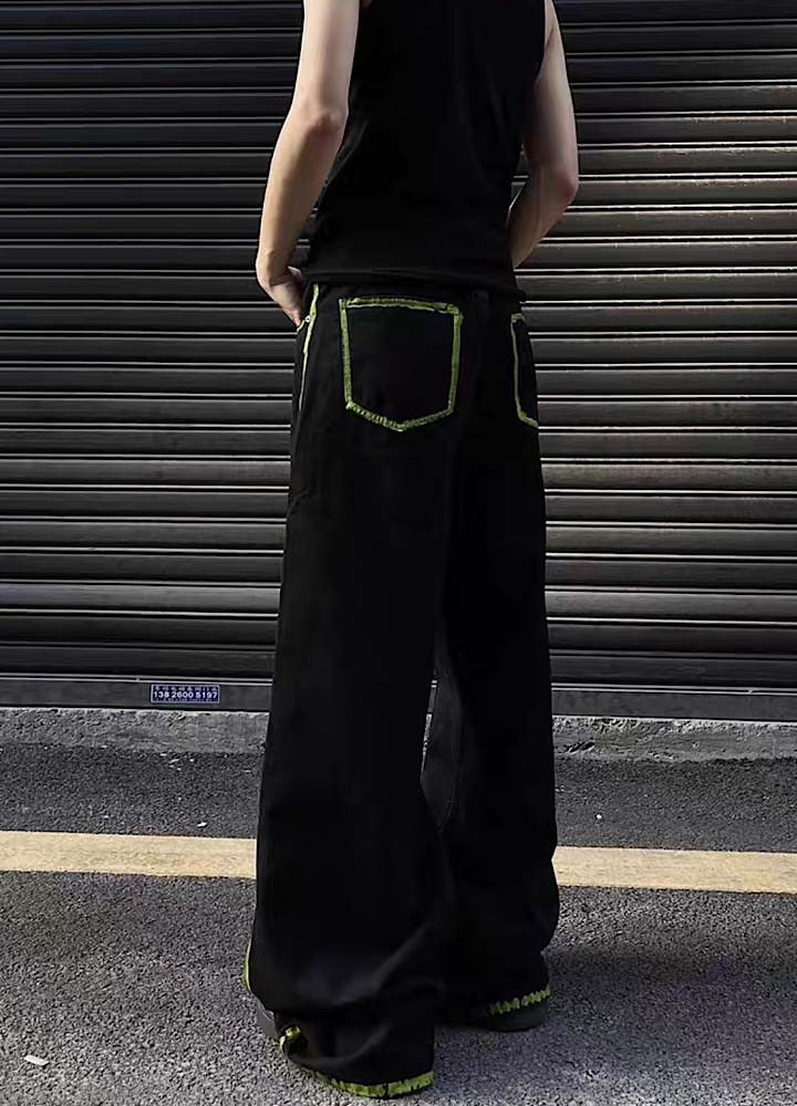 Green line booster high wide silhouette pants  OR0968