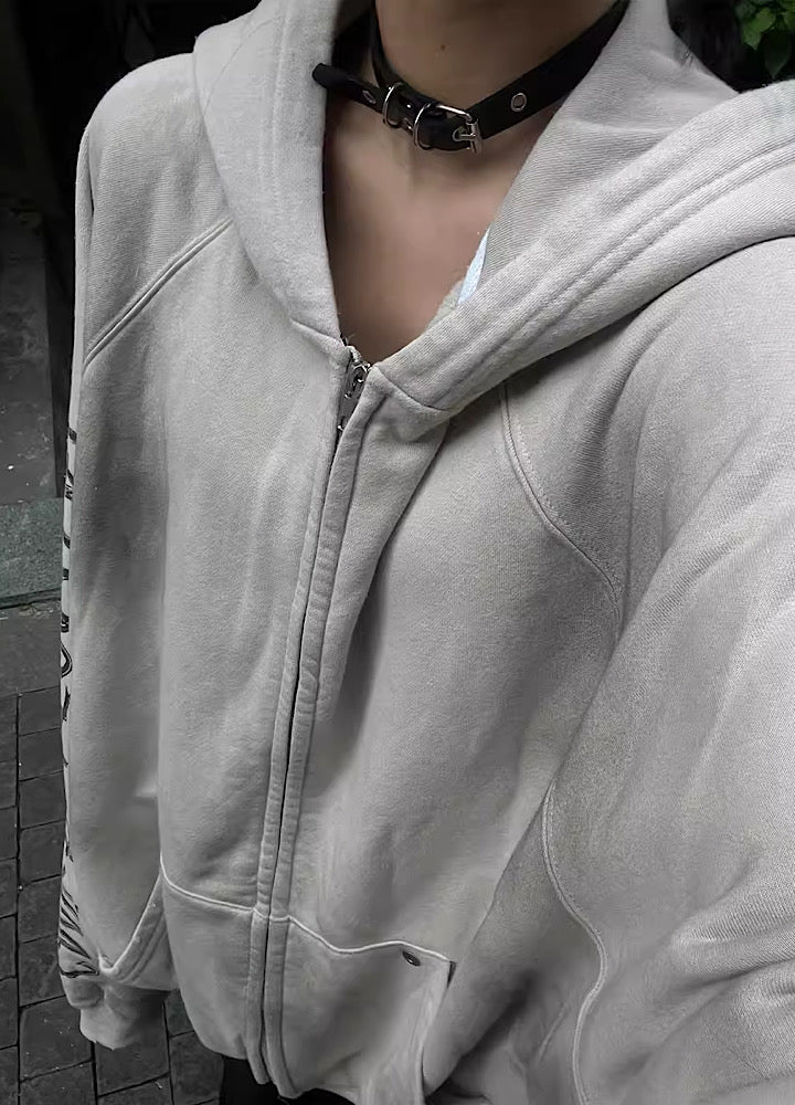 Long sleeve back initial design hoodie  OR0969
