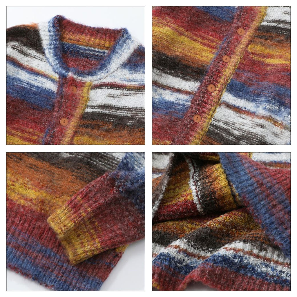 Rainbow color loose cardigan  OR0971