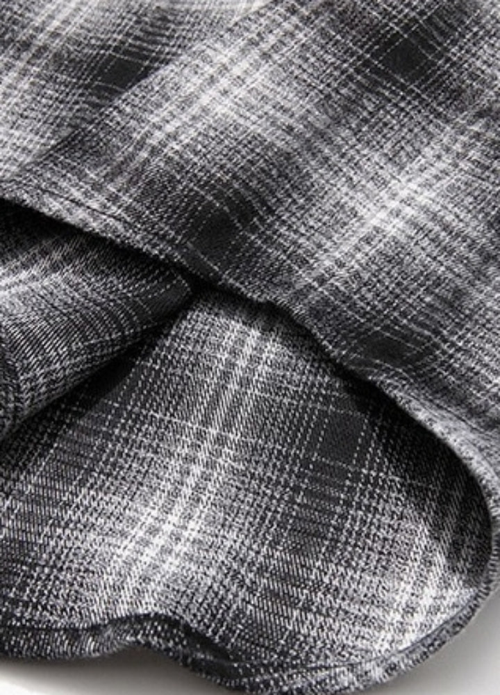 Simple check pattern design ombre style long sleeve shirt  OR0973