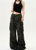 Wide oversized camouflage pattern max size cargo pants  OR0974