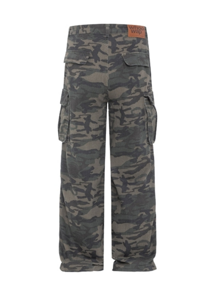 Wide oversized camouflage pattern max size cargo pants  OR0974
