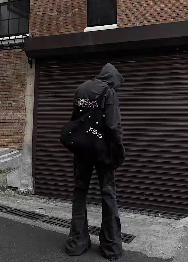 Mid-rise distressed design vintage street type hoodie  OR0980