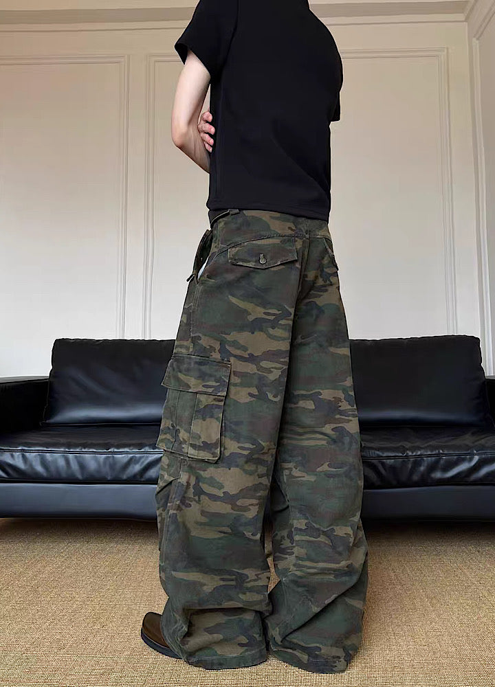 Wide camouflage design cargo pants  OR0983