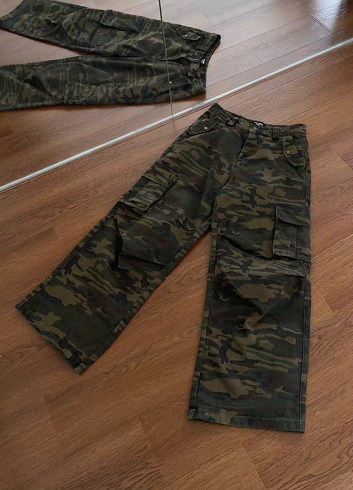 Wide camouflage design cargo pants  OR0983