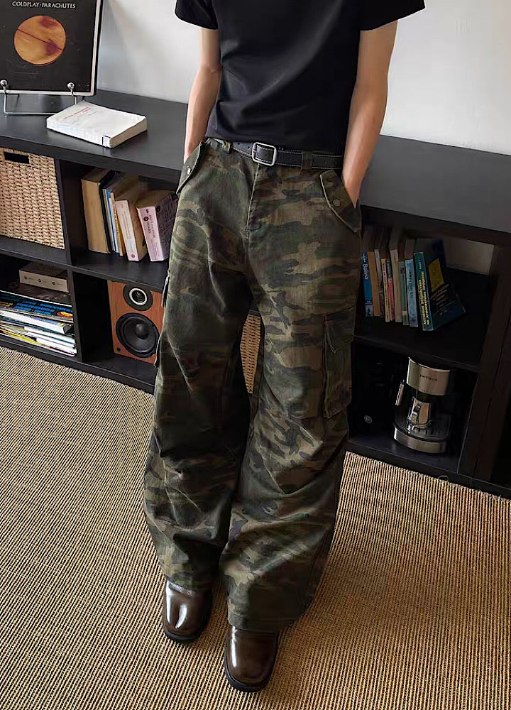 Wide camouflage design cargo pants  OR0983