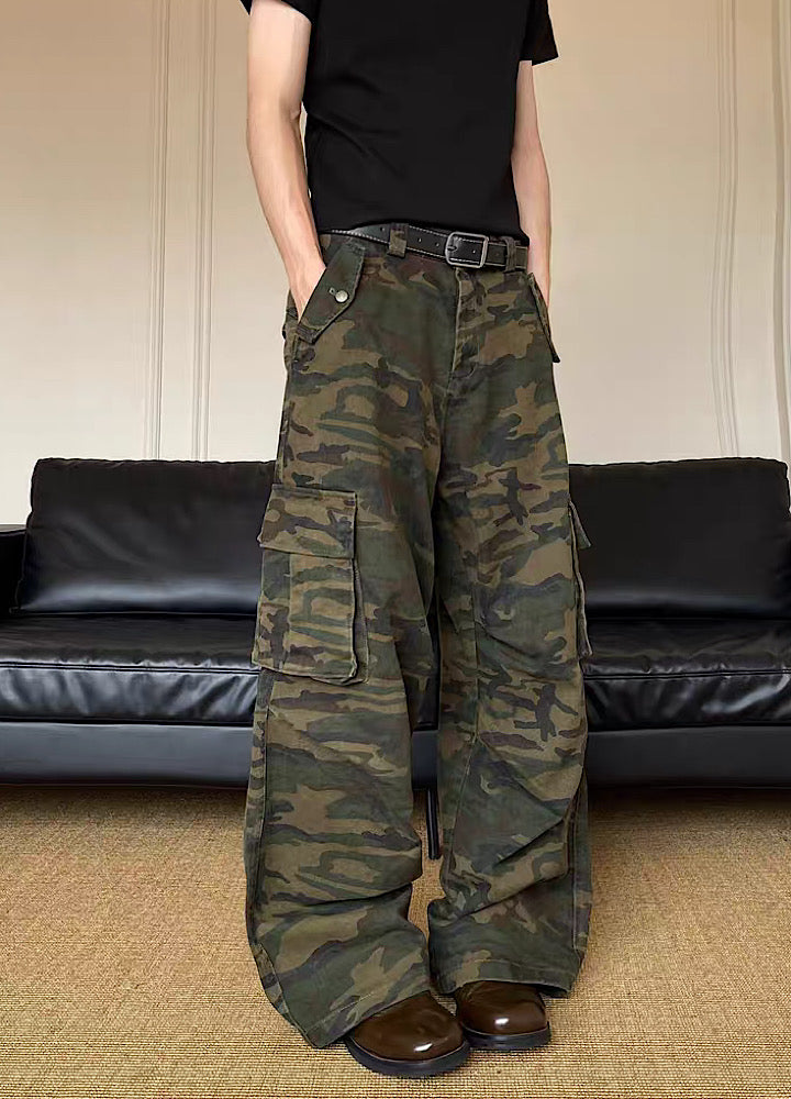 Wide camouflage design cargo pants  OR0983