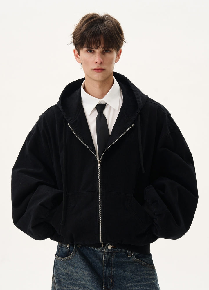 Basic oversized full zip wide hoodie jacket  OR0984
