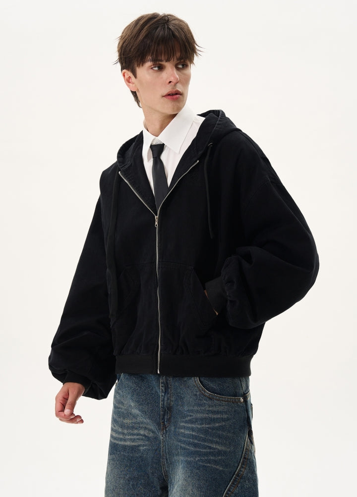 Basic oversized full zip wide hoodie jacket  OR0984