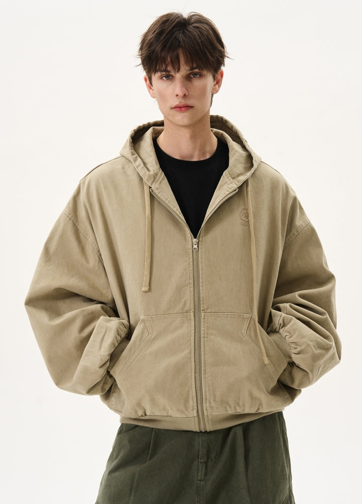 Basic oversized full zip wide hoodie jacket  OR0984