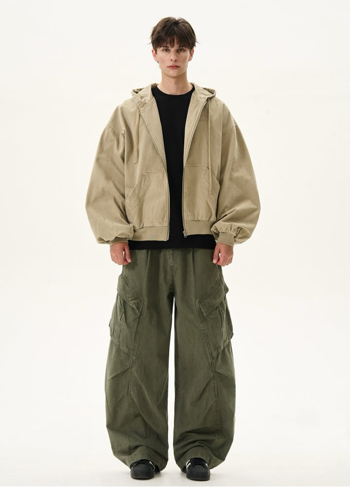 Basic oversized full zip wide hoodie jacket  OR0984