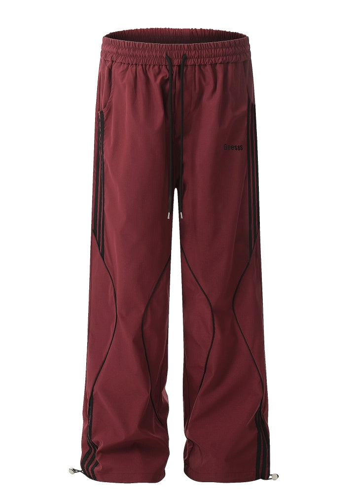 Random wave line design sporty casual pants  OR0988