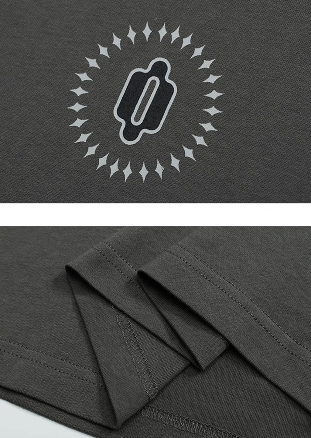 Multi-silhouette gimmick design double color long sleeve T-shirt  OR0989