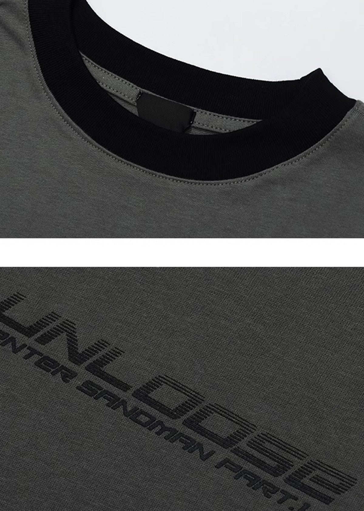 Multi-silhouette gimmick design double color long sleeve T-shirt  OR0989