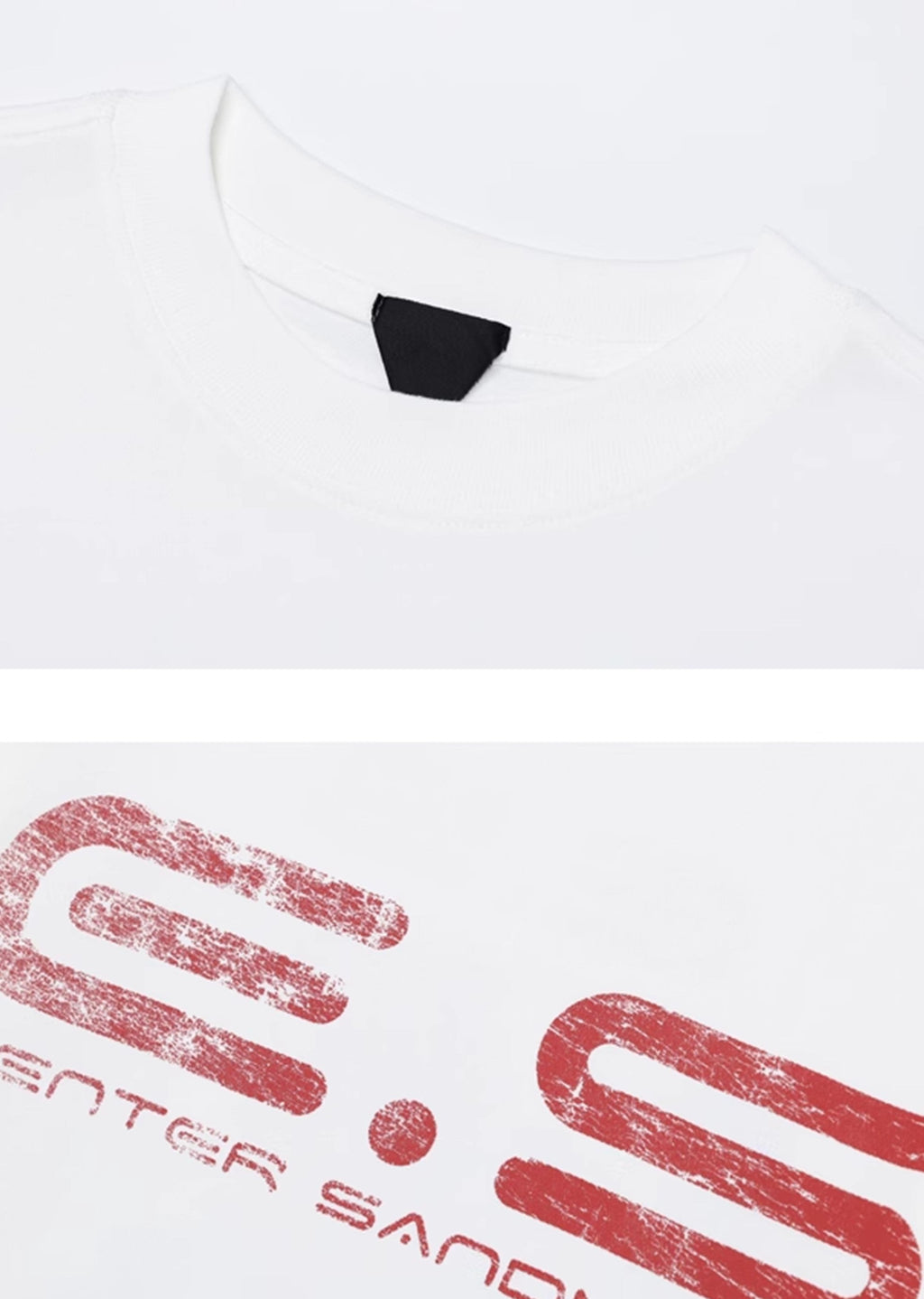Grunge style front illustration design loose long sleeve T-shirt  OR0990