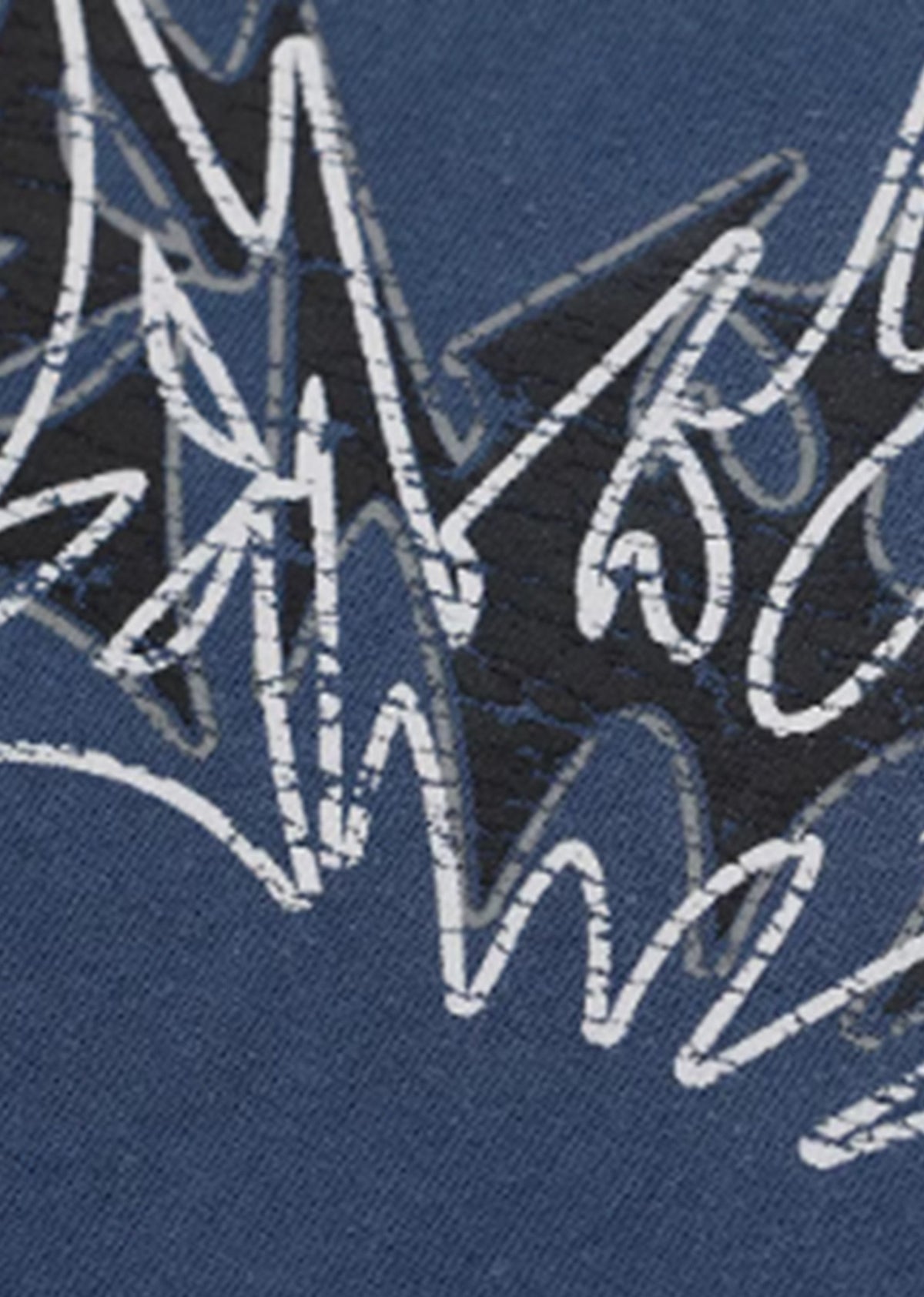 Dull washed dark colored subculture short sleeve T-shirt  OR0993