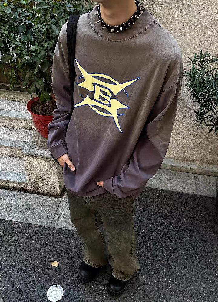 Ignite Thunder Logo Design Gradient Long Sleeve T-Shirt  OR0994