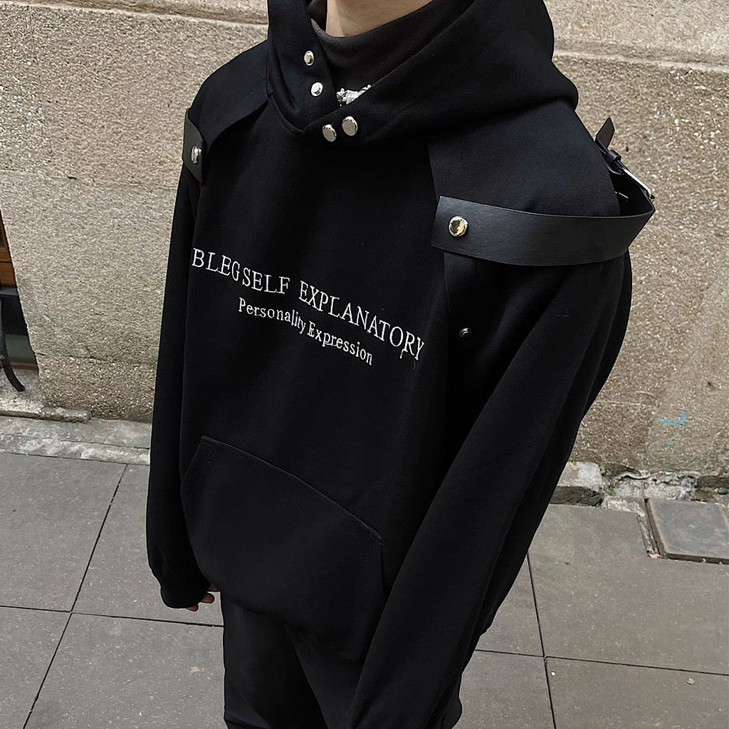 Shoulder gimmick design loose silhouette hoodie  OR0996