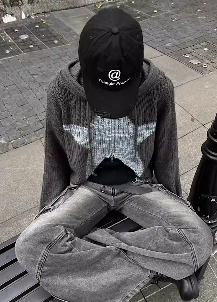 Open stardust design full zip hoodie  OR0998