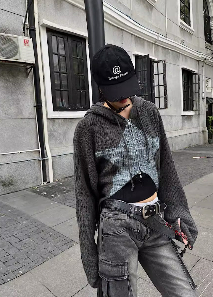 Open stardust design full zip hoodie  OR0998