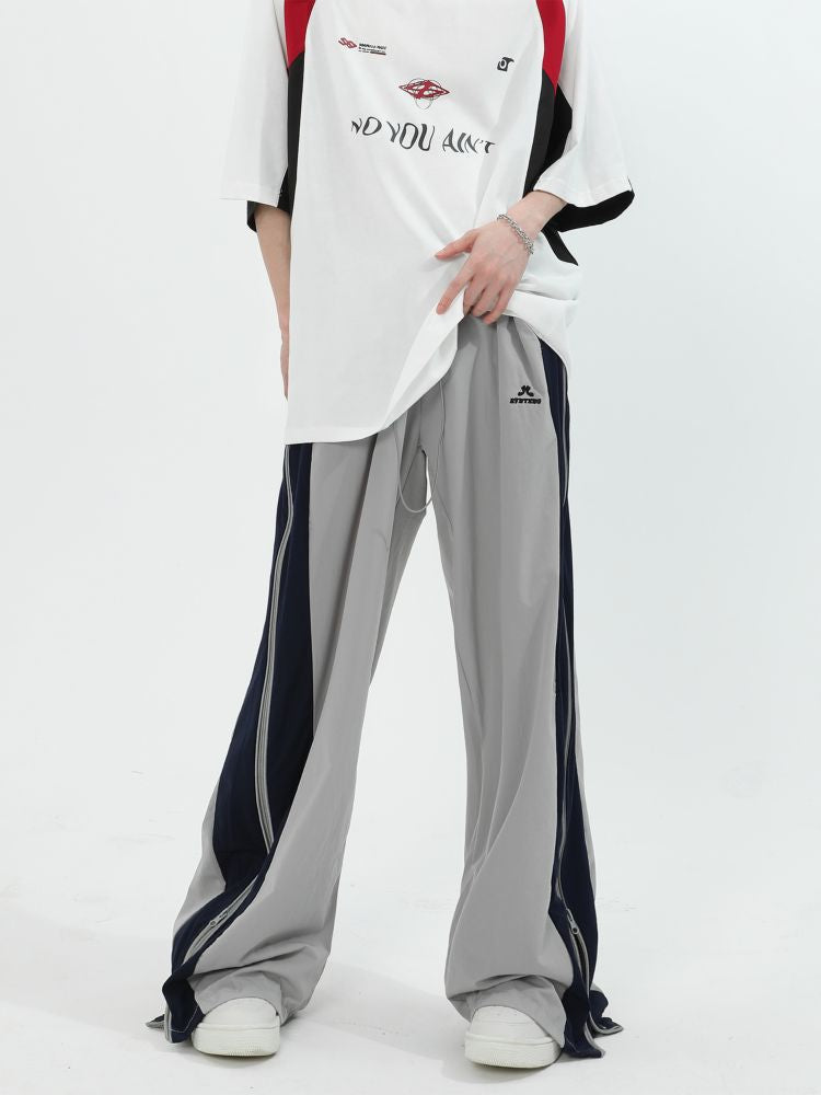 Side line zipper slit casual pants  OR1001