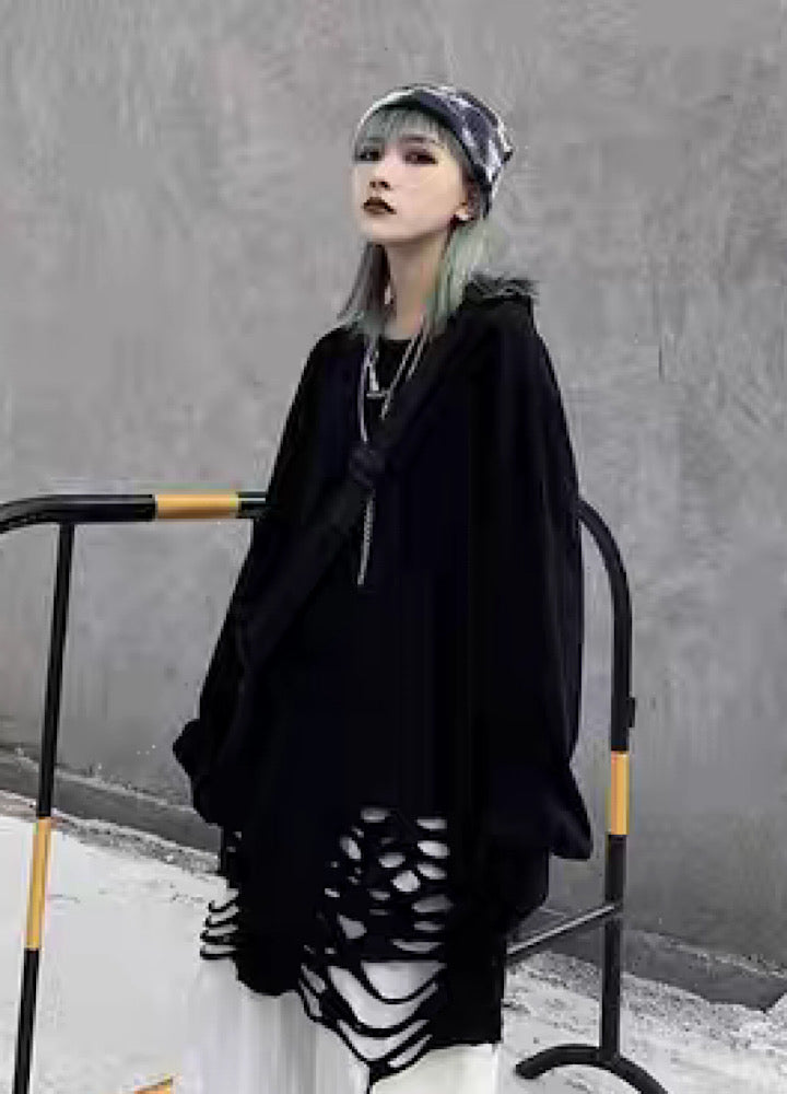 Multi-over distressed long style long sleeve T-shirt  OR1005