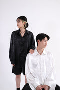 《シャツ1位》Satin china-motif shirt  OR1006