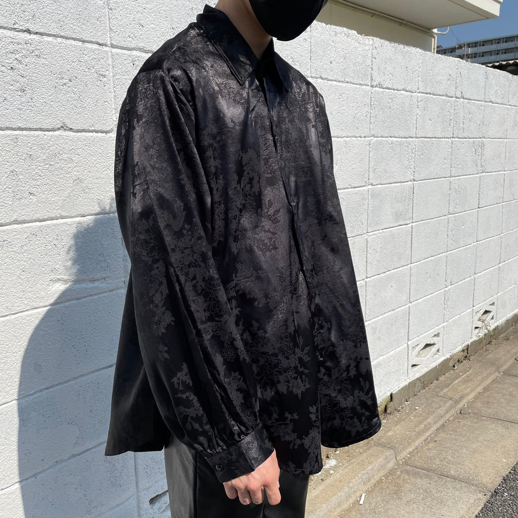 《シャツ1位》Satin china-motif shirt  OR1006
