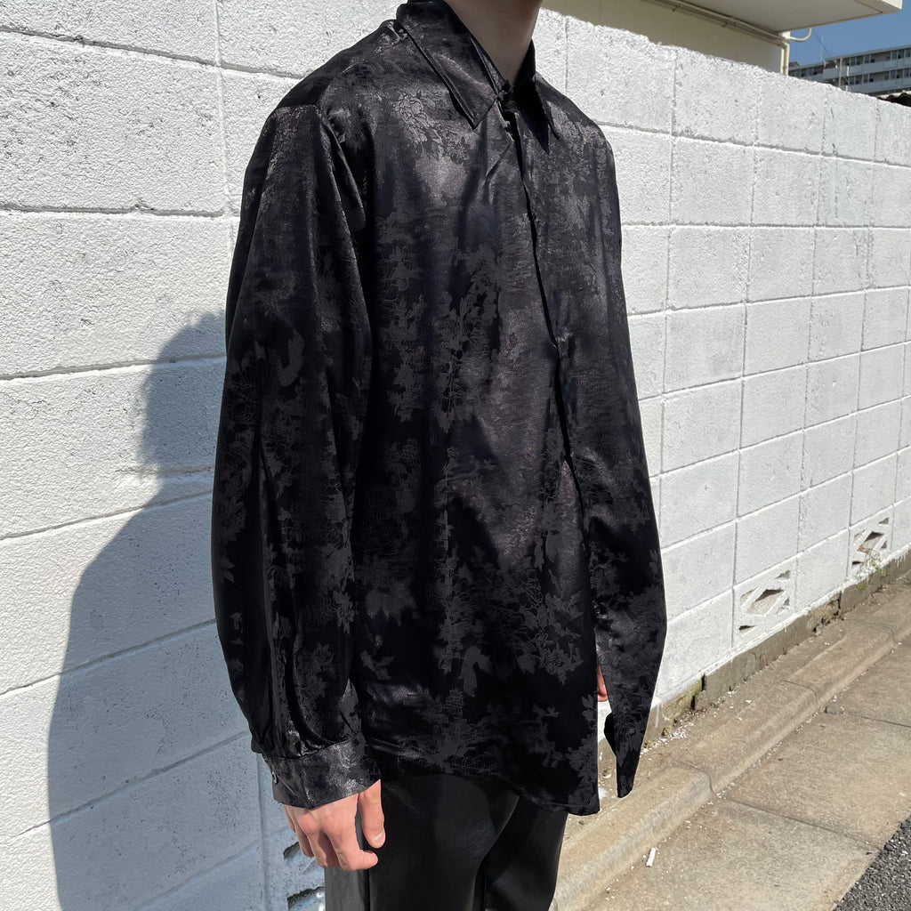 《シャツ1位》Satin china-motif shirt  OR1006