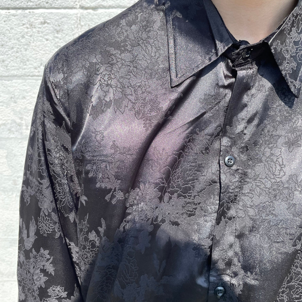 《シャツ1位》Satin china-motif shirt  OR1006